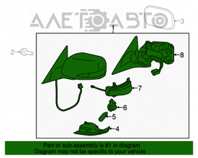 Oglindă laterală dreapta Lexus GS300 GS350 GS430 GS450h 06-07, 14 pini, încălzire, neagră