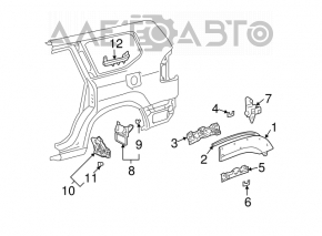 Garnitură geam lateral stânga jos Lexus GX470 03-09