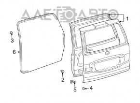 Garnitura cauciuc pentru usa portbagaj Lexus GX470 03-09 nou original OEM