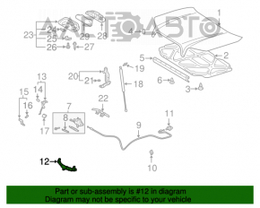 Кронштейн крепления замка капота Lexus GX470 03-09