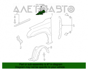 Garnitură aripă dreapta față Lexus GX470 03-09