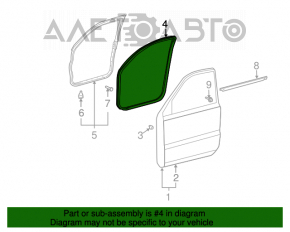 Garnitura de ușă pentru deschiderea din față, dreapta, pentru Lexus GX470 03-09, gri.