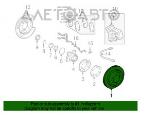 Placa de frână spate stânga Lexus GX470 03-09 311mm nou OEM original