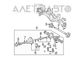 Diferențialul spate reductor pentru Lexus GX470 03-09 cu raportul de 3.727.