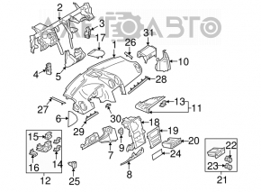 Capacul panoului frontal Mercedes W164 ML din lemn, zgarieturi