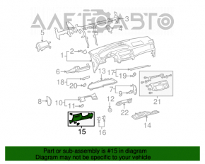 Capacul torpedoului pentru genunchiul șoferului Toyota Avalon gri 05-12, zgârieturile, tăiat.