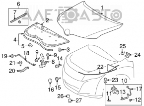 Manerul de deschidere a capotei Toyota Avalon 05-12