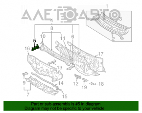 Garnitura de etanșare a ștergătoarelor de pe grilă, dreapta, Toyota Sienna 04-10