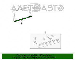 Garnitură ușă-sticlă spate centrală stânga Toyota Highlander 08-13