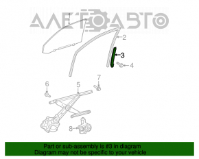 Geam ghidaj ușă față dreapta Toyota Highlander 08-13