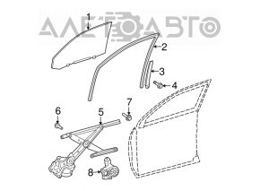 Geam ghidaj ușă față dreapta Toyota Highlander 08-13