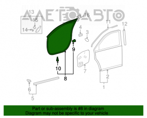 Уплотнитель двери передней правой Toyota Highlander 08-13