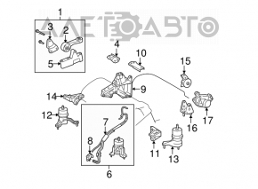 Pernele centrale ale motorului Toyota Highlander 08-10 3.5