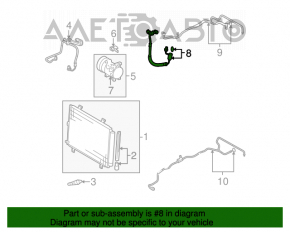 Трубка кондиционера компрессор-печка Toyota Highlander 08-10 hybrid