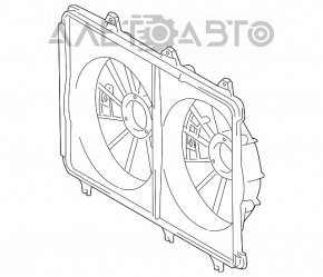 Difuzorul capacului radiatorului gol Toyota Highlander 08-13 3.5