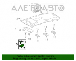 Plafonul de iluminare frontal pentru Toyota Highlander 08-13, bej, cu comutator manual.