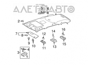 Plafonul de iluminare frontal pentru Toyota Highlander 08-13, bej, cu comutator manual.