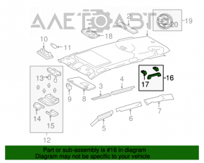 Manerul plafonului din față stânga pentru Toyota Prius 2004-2009, gri.