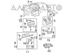 Conducta de aer dreapta pentru Toyota Highlander 08-13, neagră.