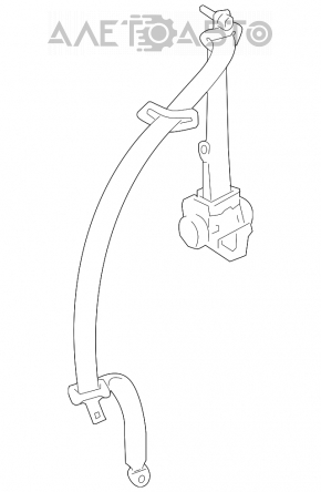 Ремень безопасности задний правый Toyota Highlander 08-13 серый