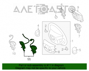 Butoanele de control de pe volanul Toyota Highlander 08-13 au zgârieturi.