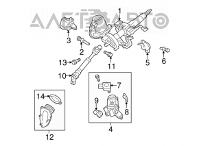 Рулевая колонка с ЭУР Toyota Highlander 08-13 2.7 3.5