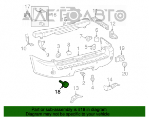 Reflectorul din bara spate dreapta pentru Toyota Highlander 08-10 are un șurub îndoit.