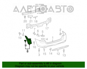 Garnitură de etanșare pentru bara spate dreapta Toyota Highlander 08-10