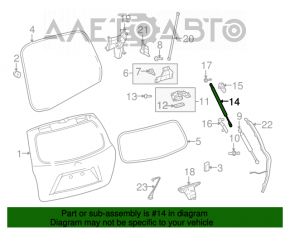 Amortizorul ușii portbagajului stâng Toyota Highlander 08-13