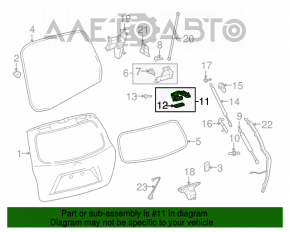 Buclele ușii portbagajului dreapta Toyota Highlander 08-10.