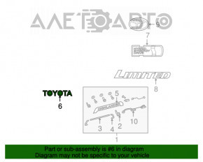 Emblema Toyota, inscripția Toyota Highlander 08-13.