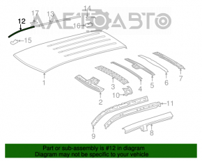 Capota acoperișului față stânga Toyota Highlander 08-13