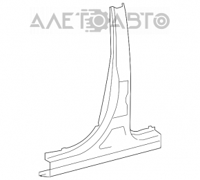 Suport caroserie central dreapta Toyota Highlander 08-13 a fost tăiat.