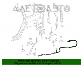 Cablu de blocare a rezervorului de combustibil Toyota Highlander 08-13