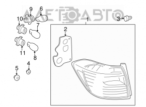 Lampa dreapta Toyota Highlander 08-10