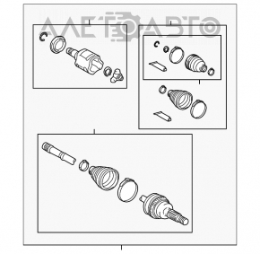 Axul spate dreapta al semiaxului Toyota Highlander 08-13 3.5