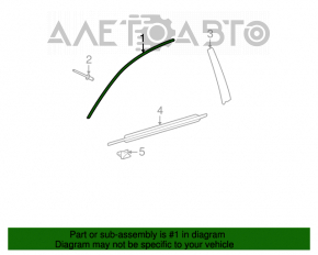 Молдинг двери верх передняя левая Lexus IS250 IS350 06-13 хром