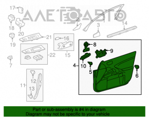 Capacul ușii, cartela din față dreapta Lexus IS250 IS300 IS350 06-08