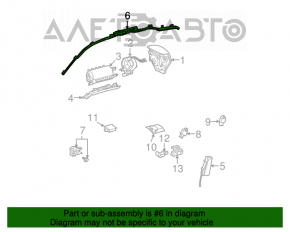 Perna de siguranță airbag, cortina laterală dreapta pentru Lexus IS250 IS300 IS350 06-13