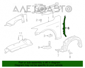 Garnitură aripă ușă - aripă dreapta Lexus IS250 IS300 IS350 06-13