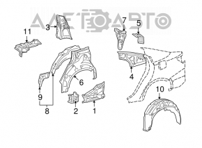 Captuseala aripa spate stanga Lexus IS250 IS350 06-13 nou original OEM