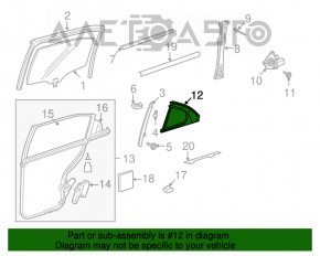 Стекло двери треугольник заднее левое Mercedes W221