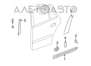 Panoul lateral spate stânga al ușii Mercedes X164 GL 07-12