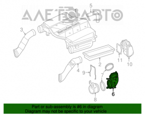 Conducta de aer stânga pentru Mercedes W164 ML X164 GL către debitmetru, suporturile sunt rupte.