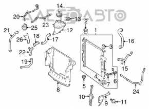 Furtun de răcire superior Mercedes X164 GL ML 450 500 550