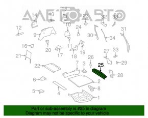 Capacul portbagajului Mercedes X164 GL bej, defect de crom, zgârieturi.