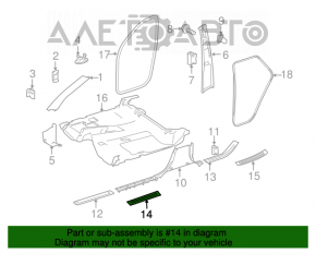 Capacul pragului din fața dreapta exterior Mercedes X164 GL