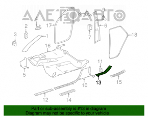 Capacul pragului din spate dreapta pentru Mercedes X164 GL, bej.