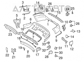 Capacul superioar al barei spate pentru Mercedes X164 GL.