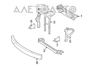 Colțul amplificatorului de bara față stânga Mercedes W164 ML